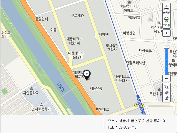 주소 : 서울시 금천구 가산동 567-13
TEL : 02-852-7431