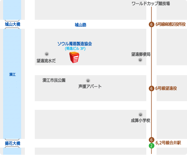 ソウル濁酒尋ねて来る道略図-詳しい内容は下の文参照